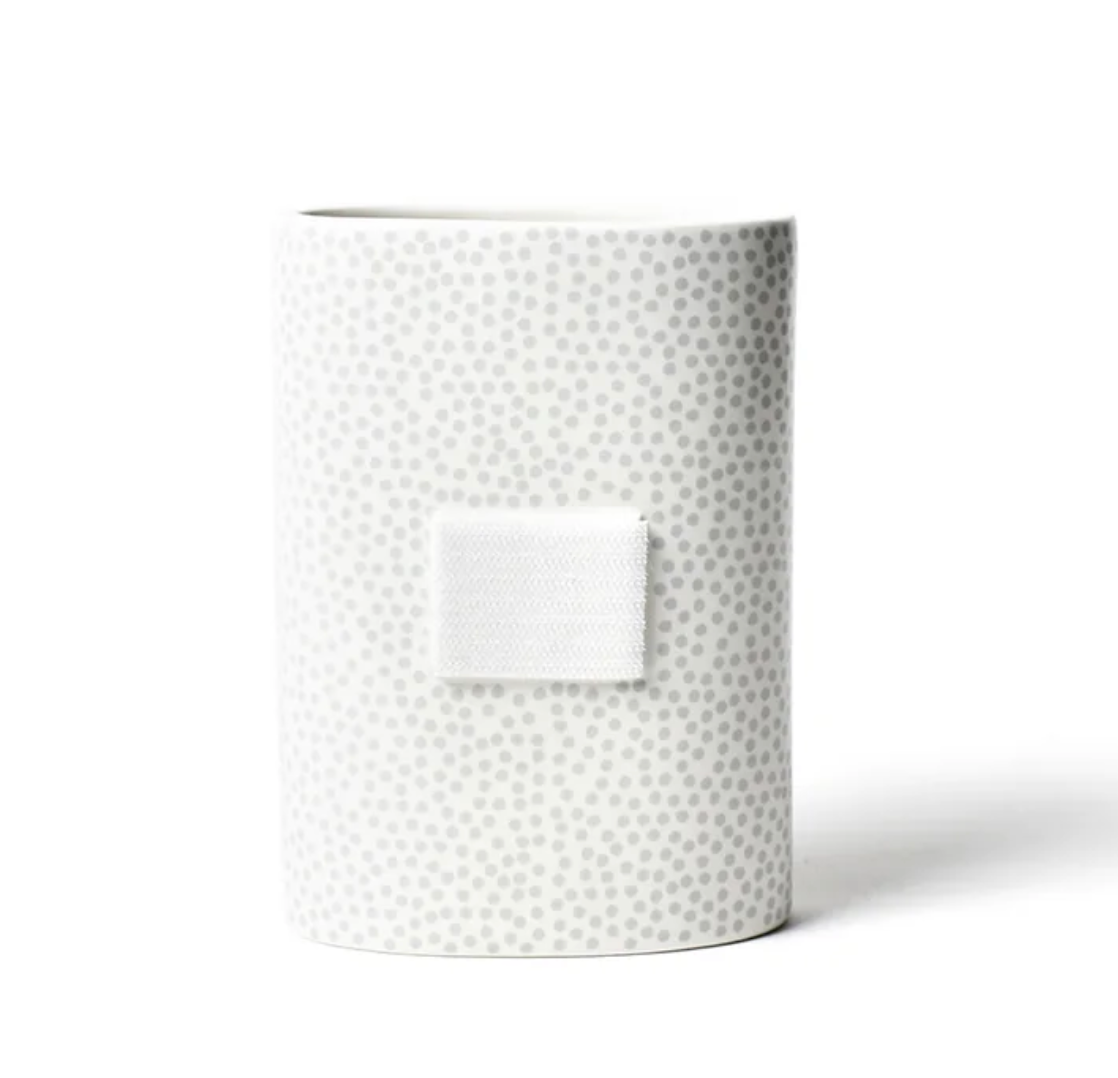 Stone Small Dot Mini Oval Vase