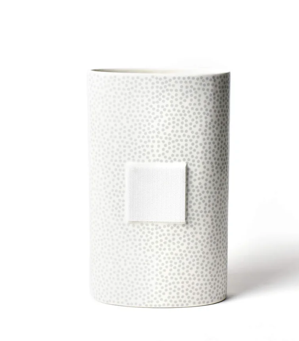 White Small Dot Big Oval Vase