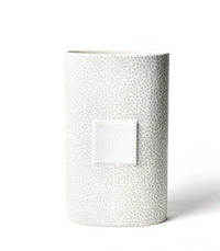 White Small Dot Big Oval Vase