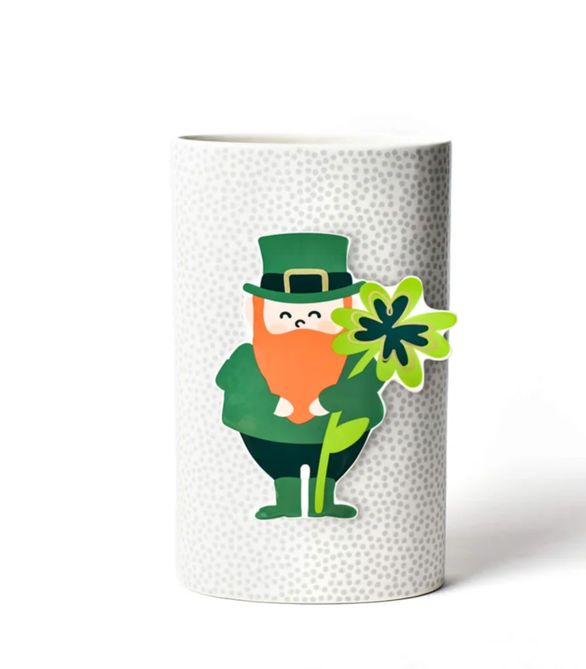 White Small Dot Big Oval Vase