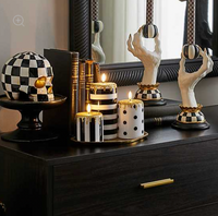 Courtly Illuminated Stripe & Dot Candles, Set of 3