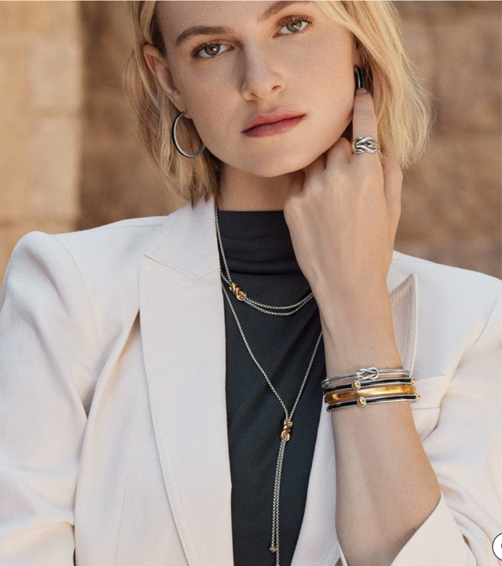 Interlok Twist Two Tone Lariat Necklace