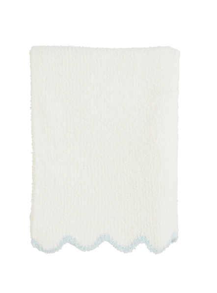 Blue Scallop Chenille Blanket
