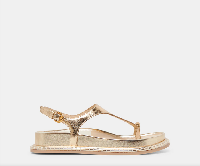 Stefan Sandals Gold Distressed Leather