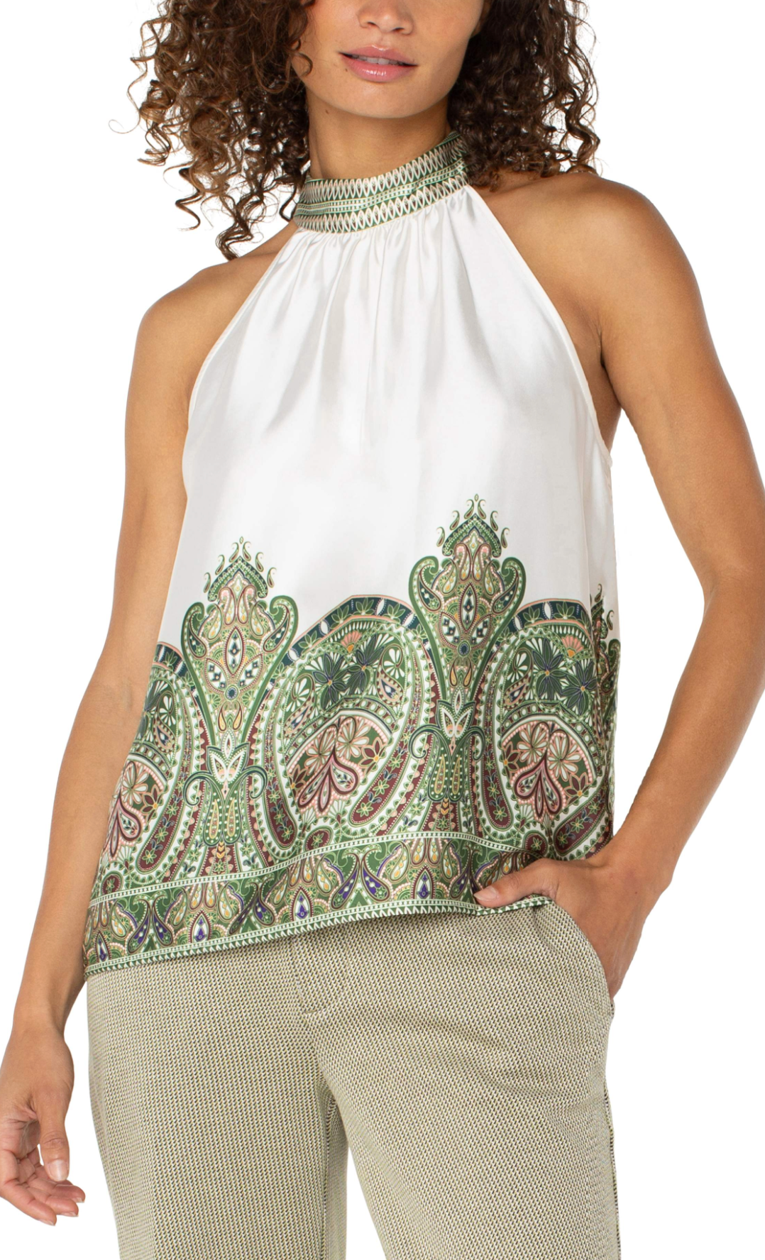 Mock Neck Halter Top