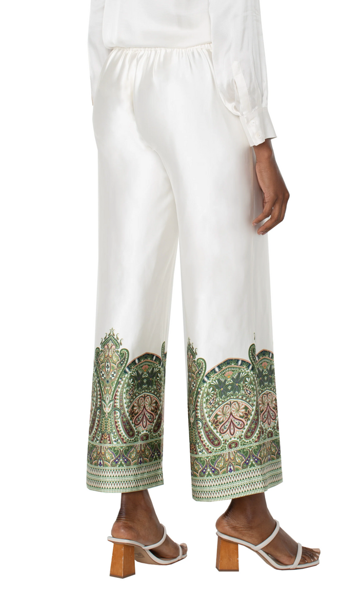 Pull-on Wide Leg Cream/Olive