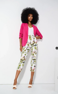 Safari Print Cropped Pull-On Pant