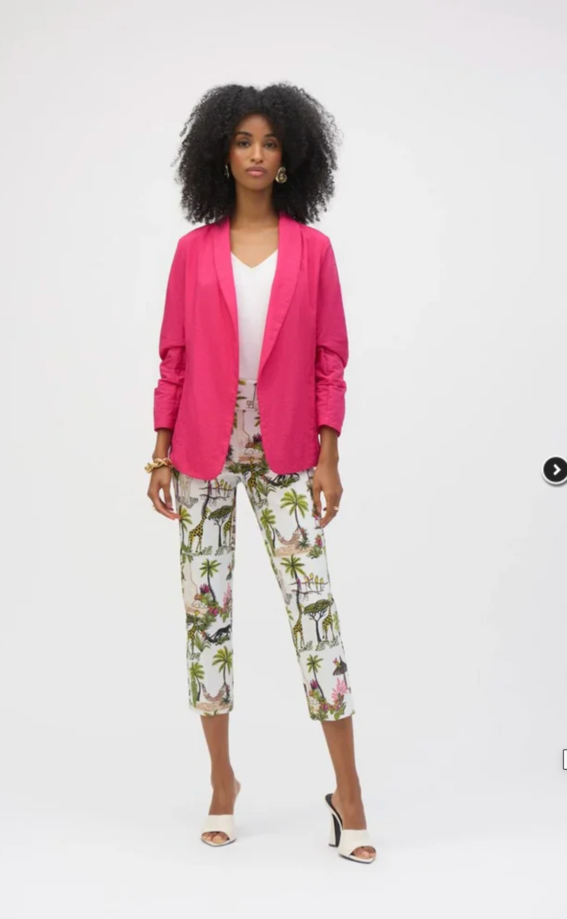 Safari Print Cropped Pull-On Pant