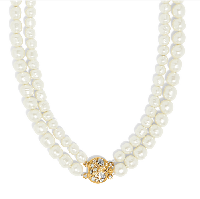 Trust Your Journey Double Pearl Necklace