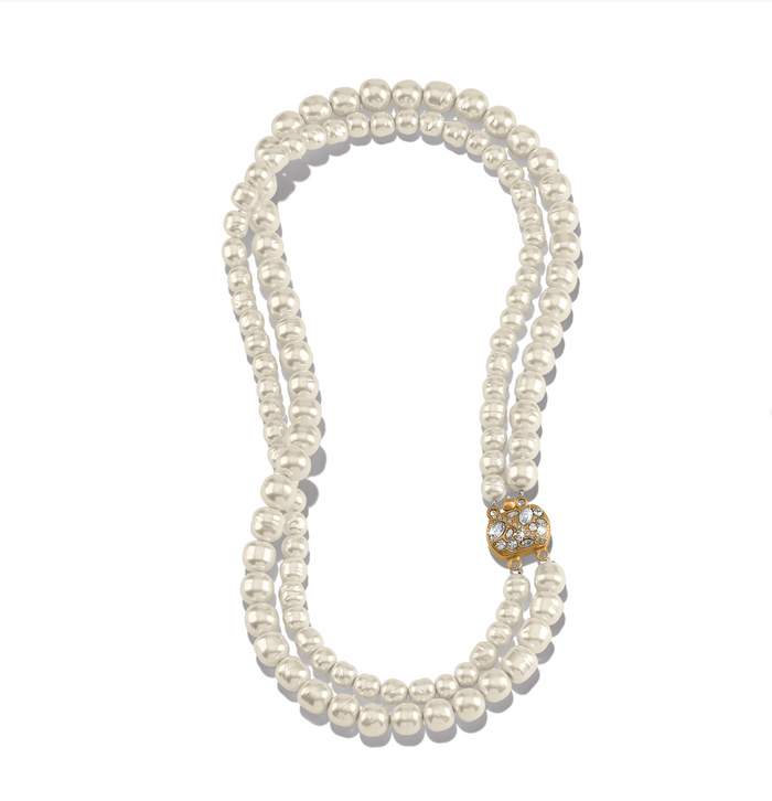 Trust Your Journey Double Pearl Necklace