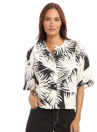 Puff Sleeve Button-Front Shirt