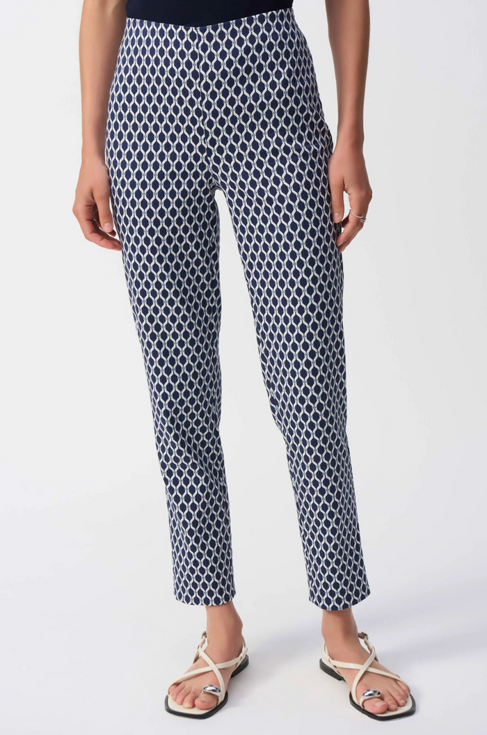 Jacquard Geometric Print Slim Fit Pants