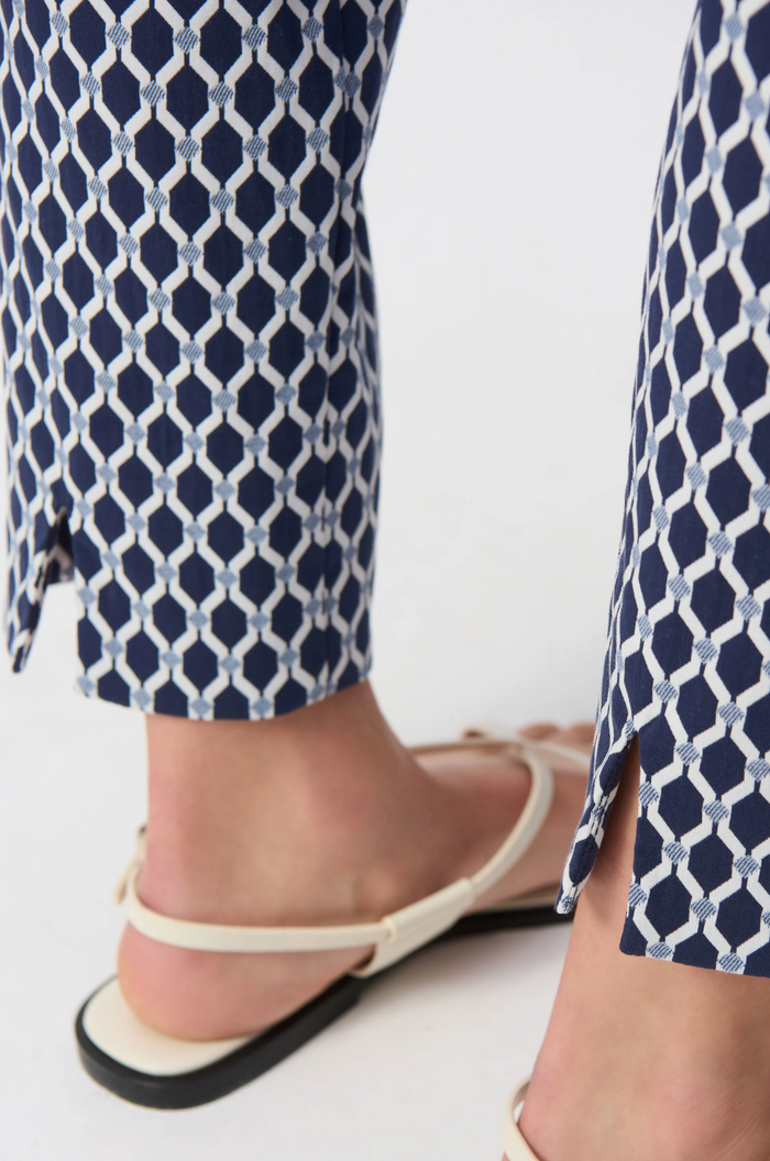 Jacquard Geometric Print Slim Fit Pants