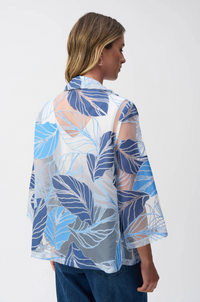 Novelty Leaf-Print Trapeze Jacket