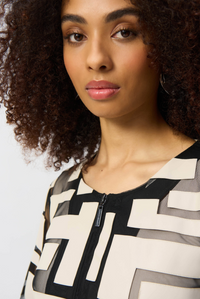 Mesh & Leatherette Fitted Jacket