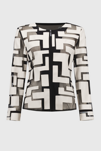Mesh & Leatherette Fitted Jacket