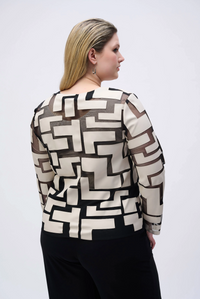 Mesh & Leatherette Fitted Jacket