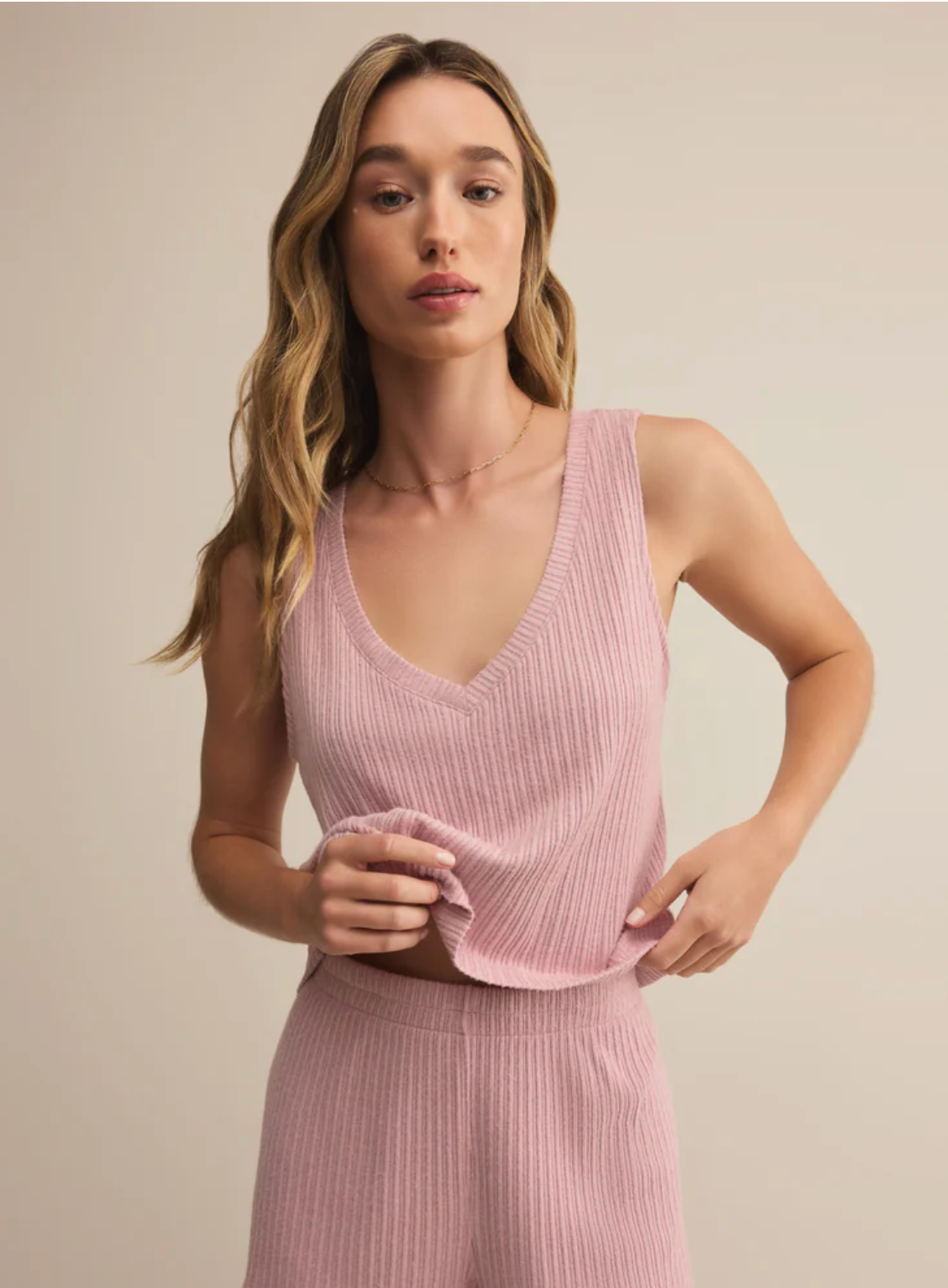 Sloane V-Neck Rib Tank