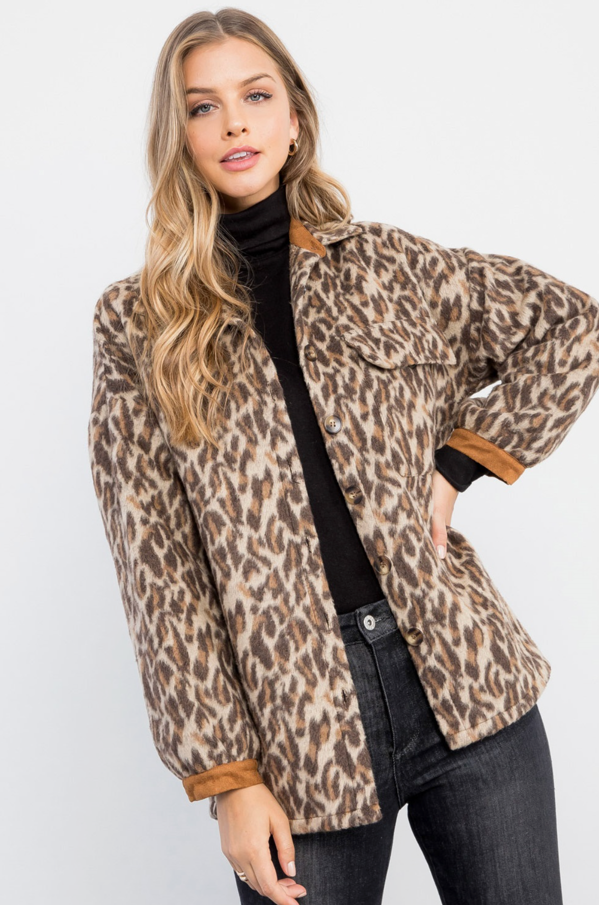 Button Up Leopard Jacket
