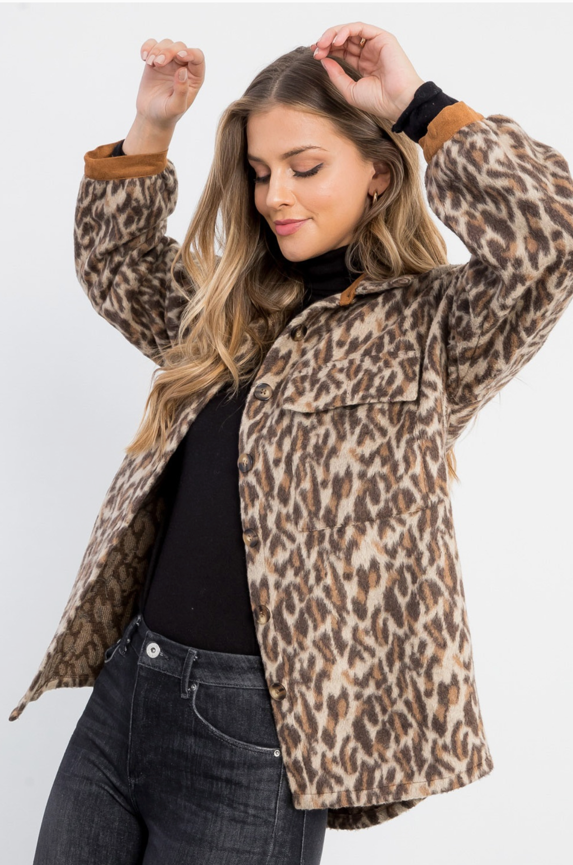 Button Up Leopard Jacket