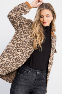Button Up Leopard Jacket