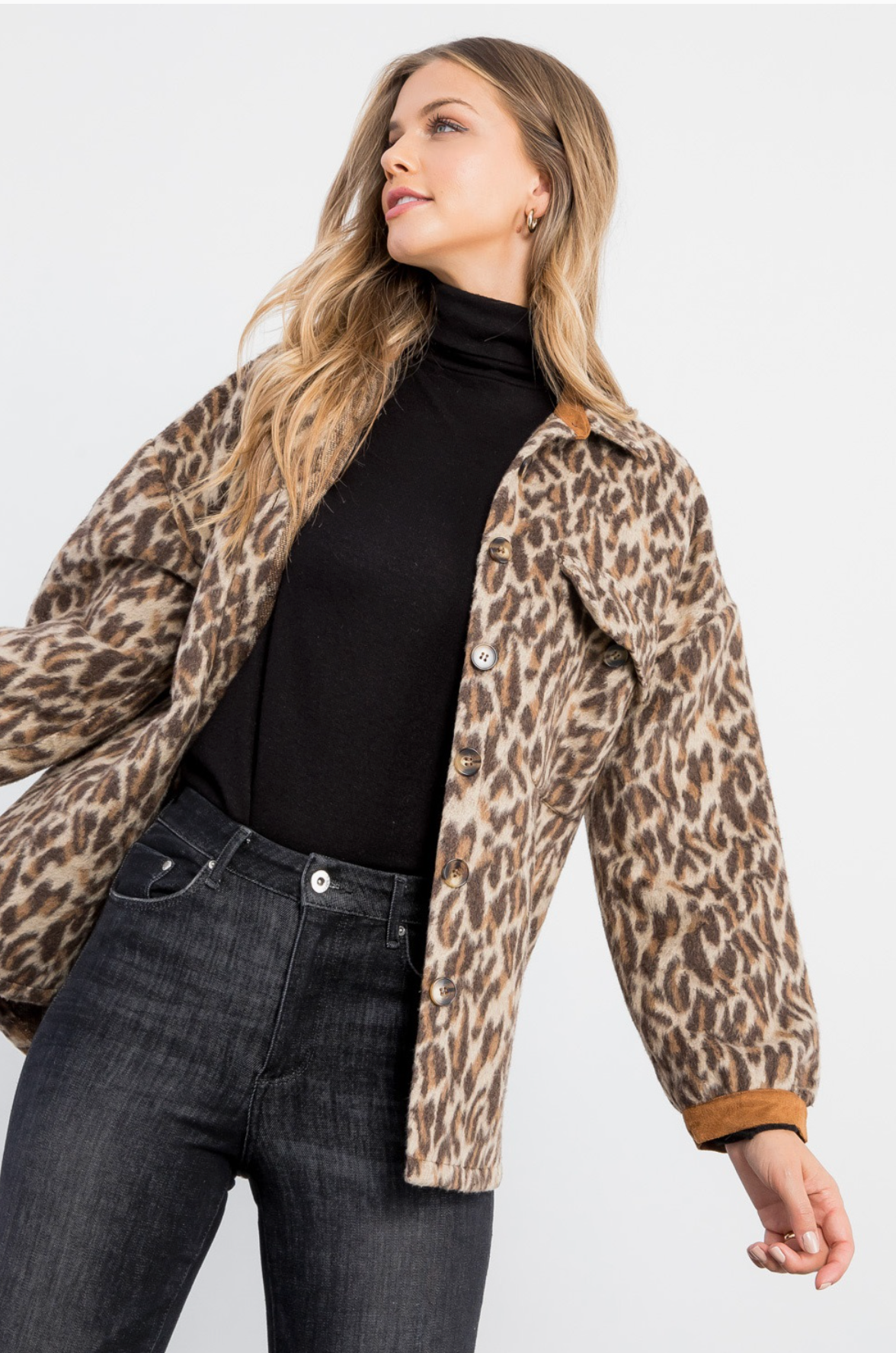 Button Up Leopard Jacket