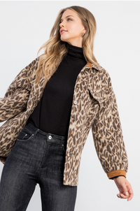 Button Up Leopard Jacket