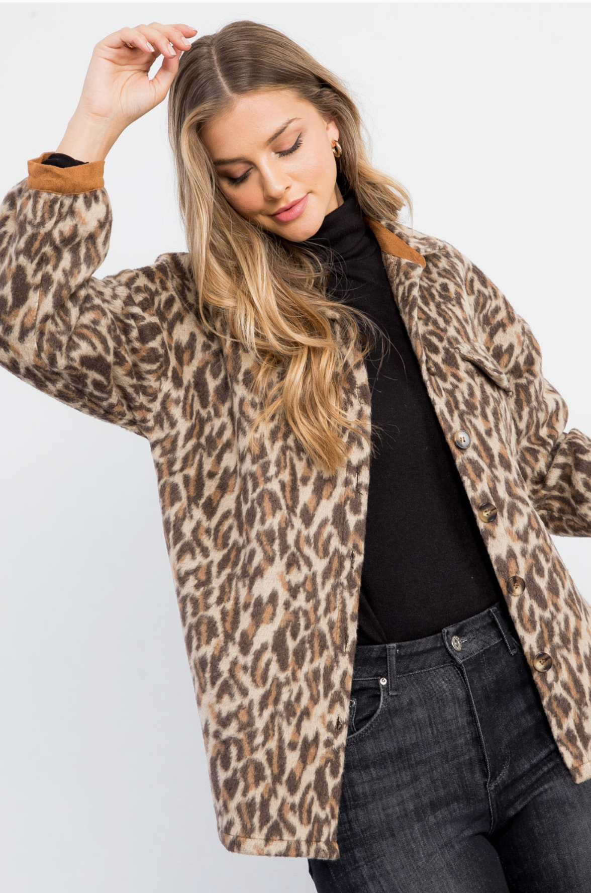 Button Up Leopard Jacket
