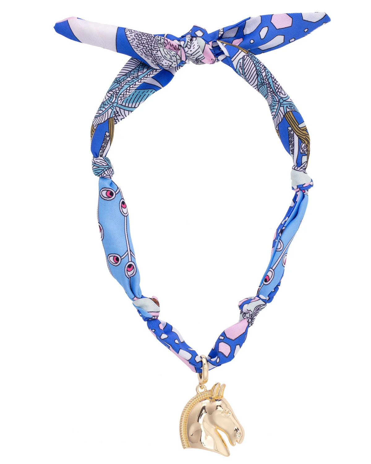 Ash Horse Head Scarf Necklace