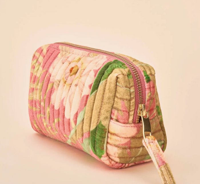 Quilted Vanity Bag- Delicate Tropical- Candy