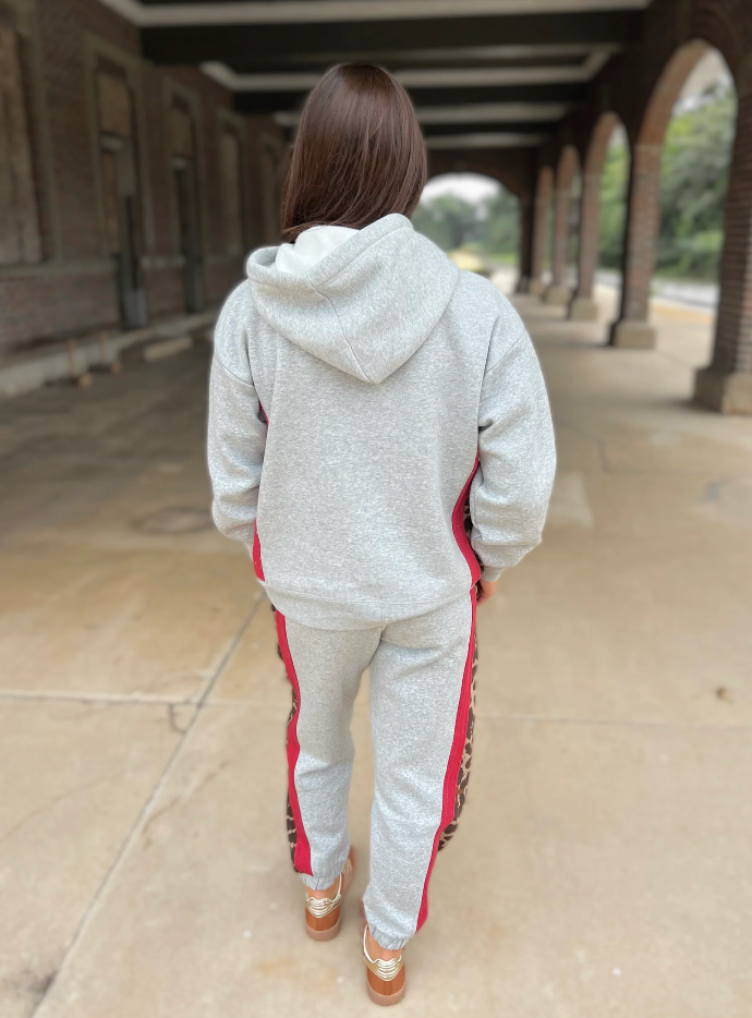 Leopard Print & Red Taping Jogger