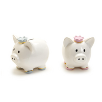 My First Piggy Bank with Crown and Gold Accent