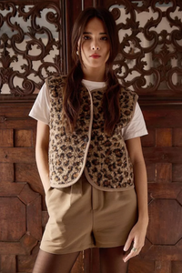 Fur-Effect Sleeveless Jacket