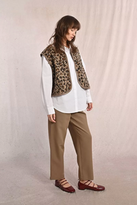 Fur-Effect Sleeveless Jacket