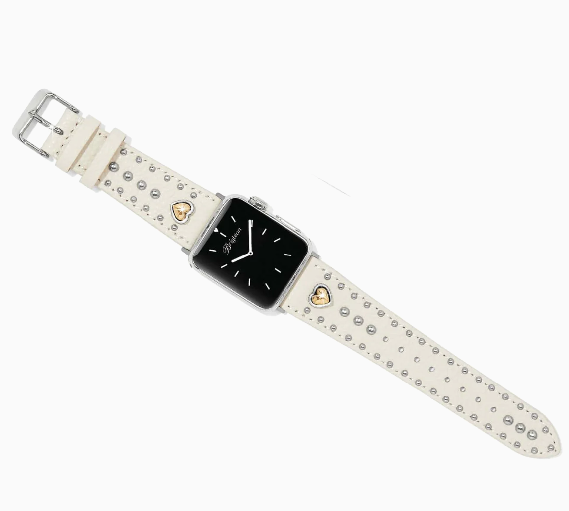 2 Tone Pretty Tough Heart Leather Watch Band