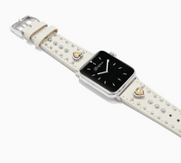 2 Tone Pretty Tough Heart Leather Watch Band