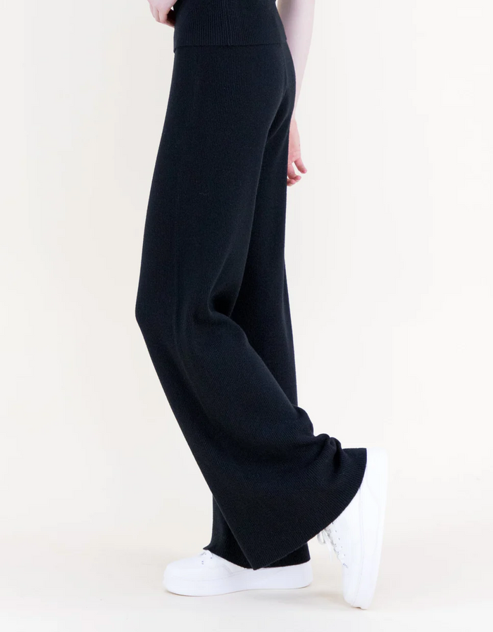Ribbed Wide Leg Knitted Pants
