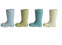 Distressed Stoneware Boot Vase