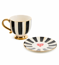 Courtly Stripe Cappuccino Cup