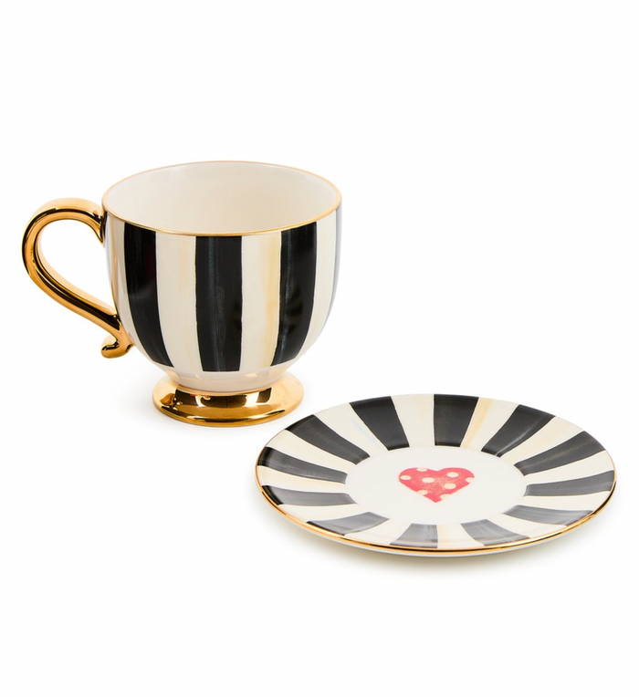Courtly Stripe Cappuccino Cup