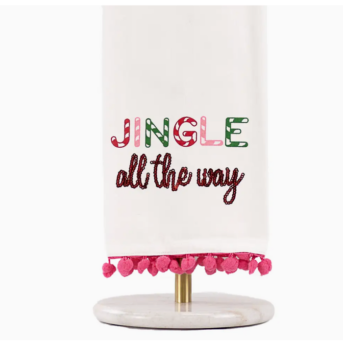 Jingle All the Way Pom Pom Hand Towel
