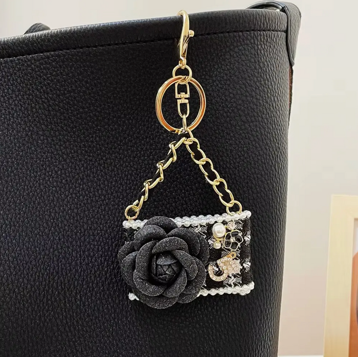 Keychain/Bag Charm - Black Boucle
