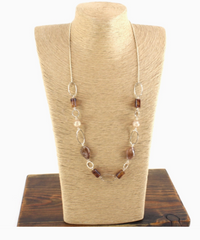 Glass Beads Chain Link Necklace