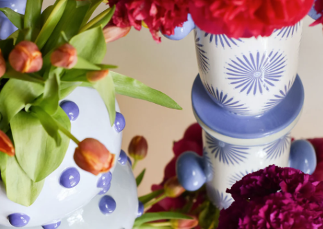 Iris Blue Large Cylinder Vase