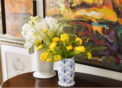 Iris Blue Medium Cylinder Vase