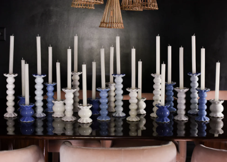 Smoke Large Ruffle Candle Holder
