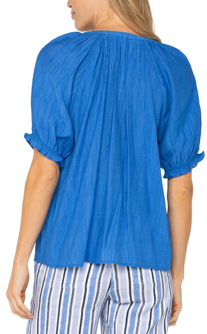 Short Sleeve Half Placket Blouse