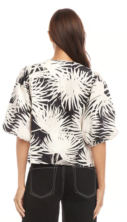 Puff Sleeve Button-Front Shirt