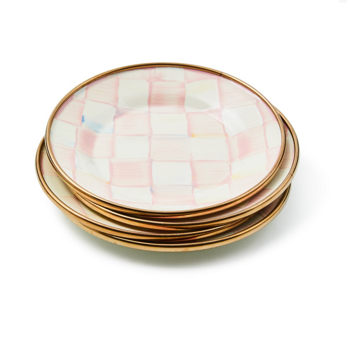 Rosy Check Appetizer Plates, Set of 4