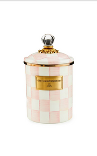 Rosy Check Enamel Canister - Medium